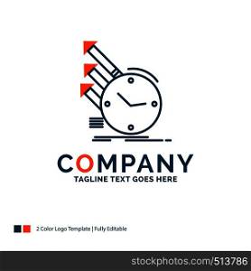 detection, inspection, of, regularities, research Logo Design. Blue and Orange Brand Name Design. Place for Tagline. Business Logo template.