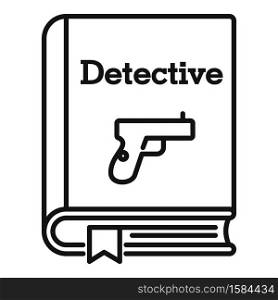 Detective book icon. Outline detective book vector icon for web design isolated on white background. Detective book icon, outline style