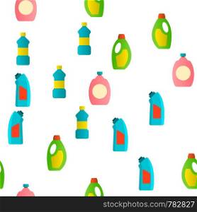 Detergent, Washing Liquid Vector Thin Line Icons Seamless Pattern. Detergent, Plastic Bottles with Washing Powder, Cleanser Linear Pictograms. Housekeeping Accessory for Dirty Laundry. Detergent, Washing Liquid Vector Seamless Pattern