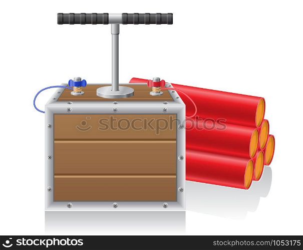 detonating fuse and dynamite vector illustration isolated on white background