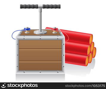 detonating fuse and dynamite vector illustration isolated on white background