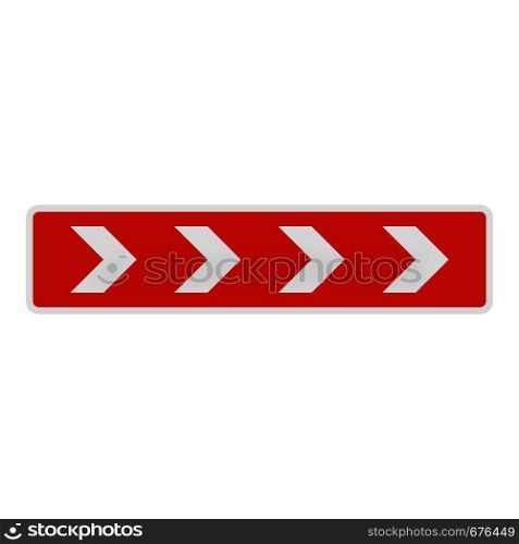 Detour on the right side icon. Flat illustration of detour on the right side vector icon for web.. Detour on the right side icon, flat style.