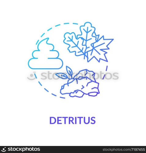Detritus concept icon. Food chain energy producer organisms. Dead plants fragments, organic material idea thin line illustration. Vector isolated outline RGB color drawing