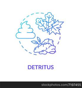 Detritus concept icon. Food chain energy producer organisms. Dead plants fragments, organic material idea thin line illustration. Vector isolated outline RGB color drawing