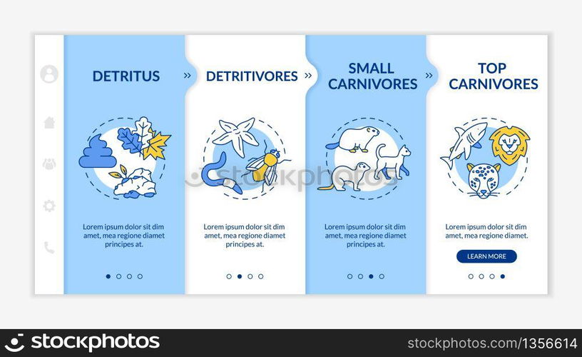 Detritus food chain onboarding vector template. Biological process ... Biology Diagrams