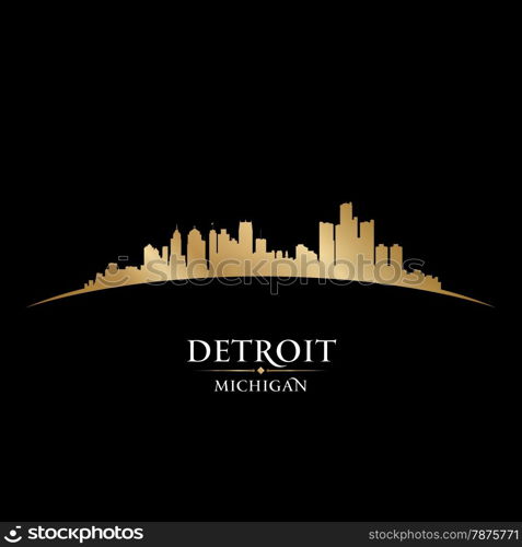 Detroit Michigan city skyline silhouette. Vector illustration
