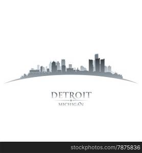 Detroit Michigan city skyline silhouette. Vector illustration