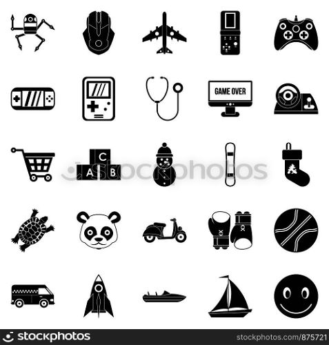Develop child icons set. Simple set of 25 develop child vector icons for web isolated on white background. Develop child icons set, simple style