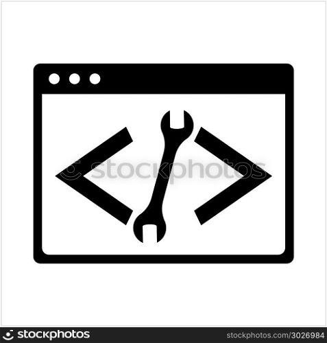 Developer Coding Tool Icon, Custom Coding Icon Vector Art Illustration. Developer Coding Tool Icon, Custom Coding Icon