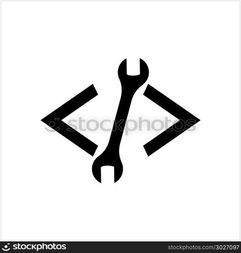 Developer Coding Tool Icon, Custom Coding Icon Vector Art Illustration. Developer Coding Tool Icon, Custom Coding Icon