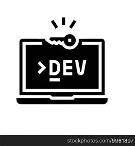 development computer software glyph icon vector. development computer software sign. isolated contour symbol black illustration. development computer software glyph icon vector illustration