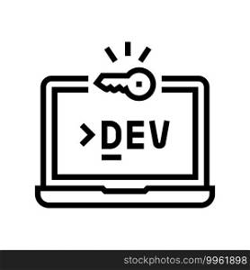 development computer software line icon vector. development computer software sign. isolated contour symbol black illustration. development computer software line icon vector illustration
