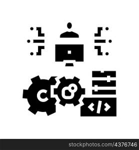 development erp software glyph icon vector. development erp software sign. isolated contour symbol black illustration. development erp software glyph icon vector illustration