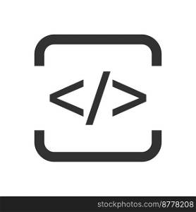 development html flat icon on white background. html flat icon