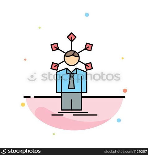 development, human, network, personality, self Flat Color Icon Vector