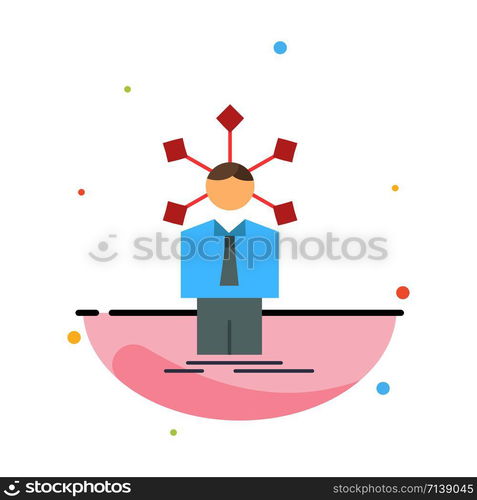 development, human, network, personality, self Flat Color Icon Vector