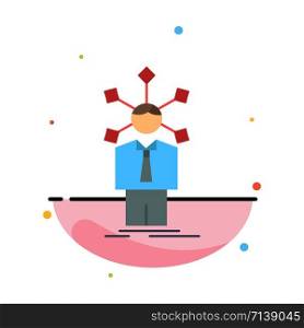 development, human, network, personality, self Flat Color Icon Vector
