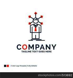 development, human, network, personality, self Logo Design. Blue and Orange Brand Name Design. Place for Tagline. Business Logo template.