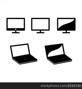 Device Computer Desktop Laptop Icon, Electronic Computing Physical Hardware Vector Art Illustration
