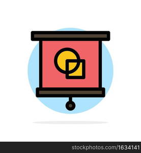 Device, Education, Projector, School Abstract Circle Background Flat color Icon