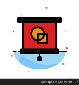 Device, Education, Projector, School Abstract Flat Color Icon Template