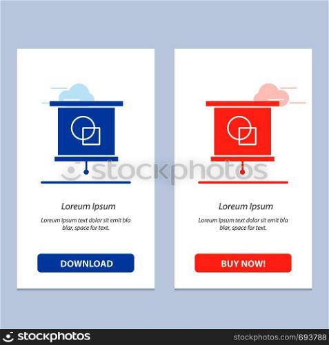 Device, Education, Projector, School Blue and Red Download and Buy Now web Widget Card Template