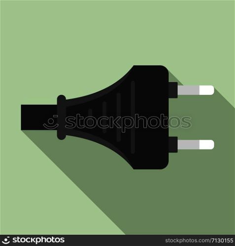 Device electric plug icon. Flat illustration of device electric plug vector icon for web design. Device electric plug icon, flat style