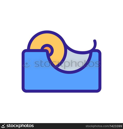 device for convenient unwinding of adhesive tape icon vector. device for convenient unwinding of adhesive tape sign. color symbol illustration. device for convenient unwinding of adhesive tape icon vector outline illustration