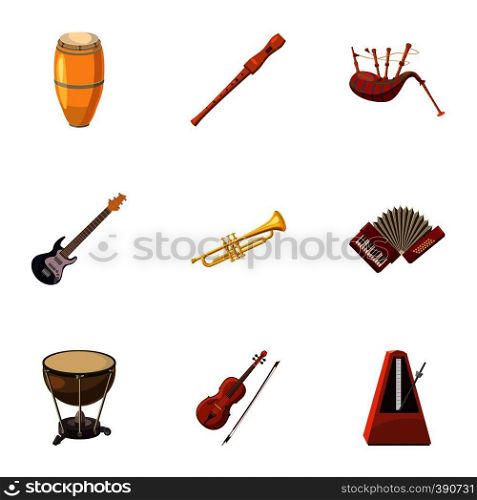 Device for music icons set. Cartoon illustration of 9 device for music vector icons for web. Device for music icons set, cartoon style