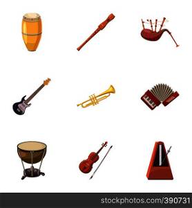 Device for music icons set. Cartoon illustration of 9 device for music vector icons for web. Device for music icons set, cartoon style