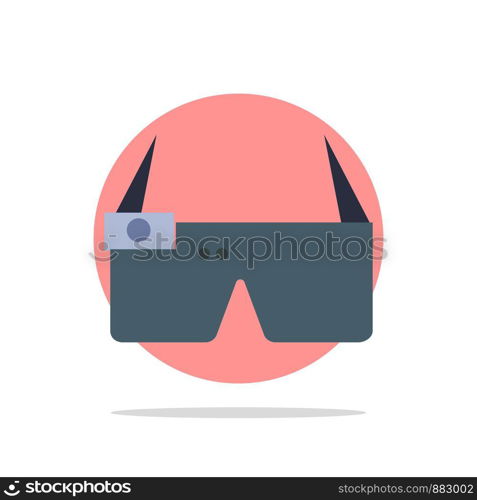 Device, Glasses, Google Glass, Smart Abstract Circle Background Flat color Icon