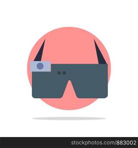 Device, Glasses, Google Glass, Smart Abstract Circle Background Flat color Icon