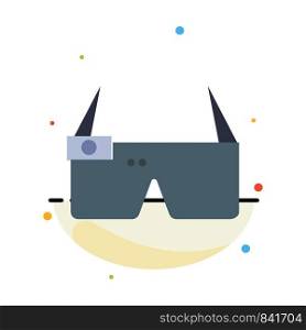 Device, Glasses, Google Glass, Smart Abstract Flat Color Icon Template