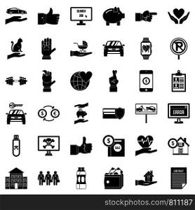 Device icons set. Simple style of 36 device vector icons for web isolated on white background. Device icons set, simple style