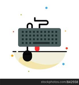 Device, Interface, Keyboard, Mouse, Obsolete Abstract Flat Color Icon Template