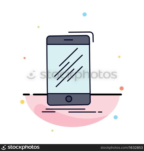 Device, mobile, phone, smartphone, telephone Flat Color Icon Vector