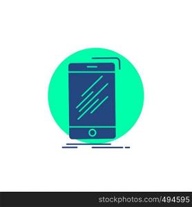 Device, mobile, phone, smartphone, telephone Glyph Icon.. Vector EPS10 Abstract Template background