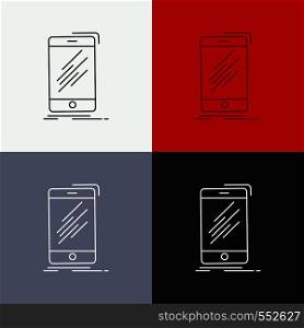 Device, mobile, phone, smartphone, telephone Icon Over Various Background. Line style design, designed for web and app. Eps 10 vector illustration. Vector EPS10 Abstract Template background