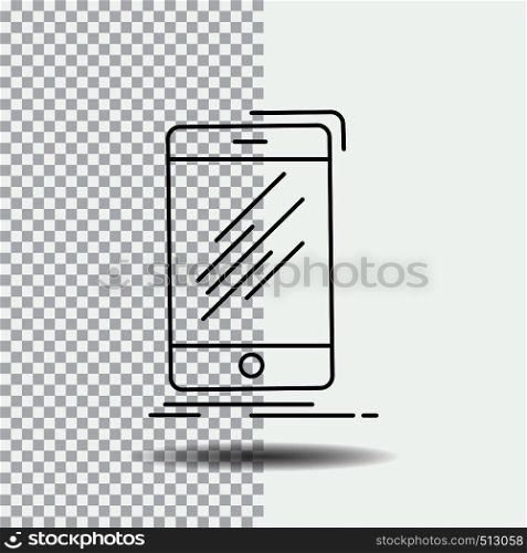Device, mobile, phone, smartphone, telephone Line Icon on Transparent Background. Black Icon Vector Illustration. Vector EPS10 Abstract Template background