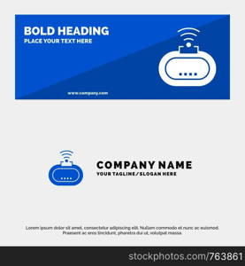 Device, Security, Wifi, Signal SOlid Icon Website Banner and Business Logo Template