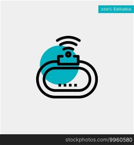 Device, Security, Wifi, Signal turquoise highlight circle point Vector icon