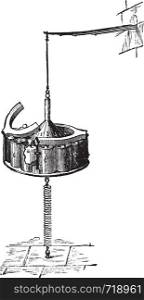 Device to agitate the money testing wet, vintage engraved illustration. Industrial encyclopedia E.-O. Lami - 1875.