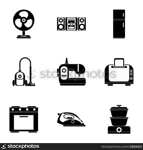 Devices for home icons set. Simple illustration of 9 devices for home vector icons for web. Devices for home icons set, simple style