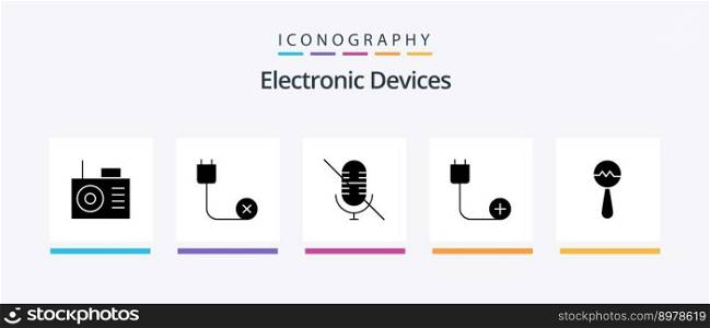 Devices Glyph 5 Icon Pack Including music. instrument. microphone. hardware. cord. Creative Icons Design