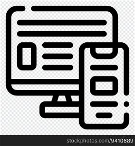 Devices Icon. Digital marketing concept. Outline icon
