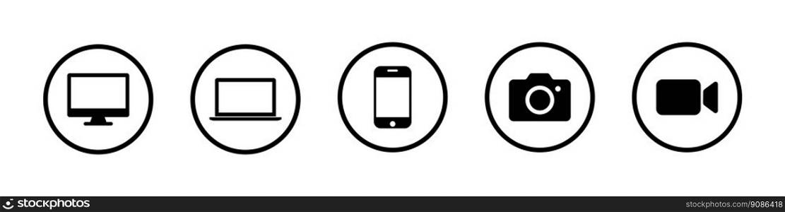 Devices icon set simple design