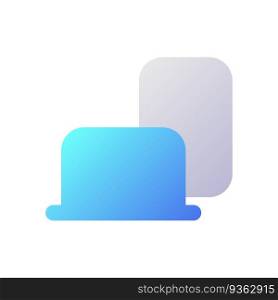 Devices pixel perfect flat gradient two-color ui icon. Connected gadgets. Messenger active sessions. Simple filled pictogram. GUI, UX design for mobile application. Vector isolated RGB illustration. Devices pixel perfect flat gradient two-color ui icon