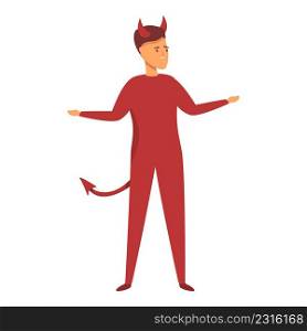 Devil boy costume icon cartoon vector. Cute kid. Ghost party. Devil boy costume icon cartoon vector. Cute kid