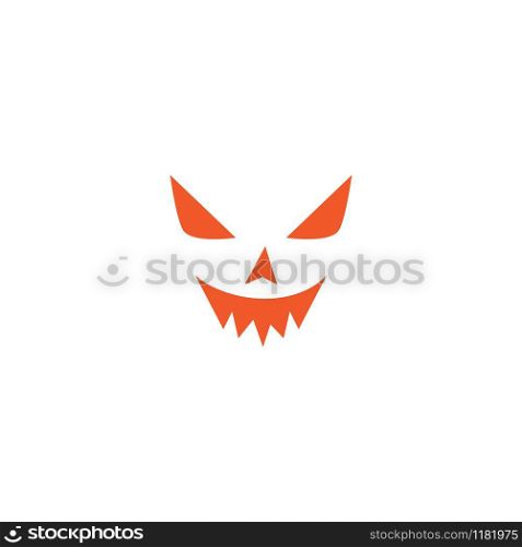 Devil face character happy halloween day