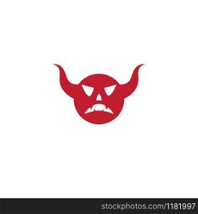 Devil face character logo ilustration vector template